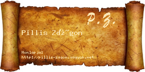 Pillis Zágon névjegykártya